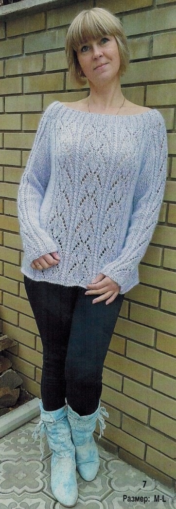 azhurnyj pulover spicami zhenskij - Вязаный ажурный пуловер спицами схемы и описание