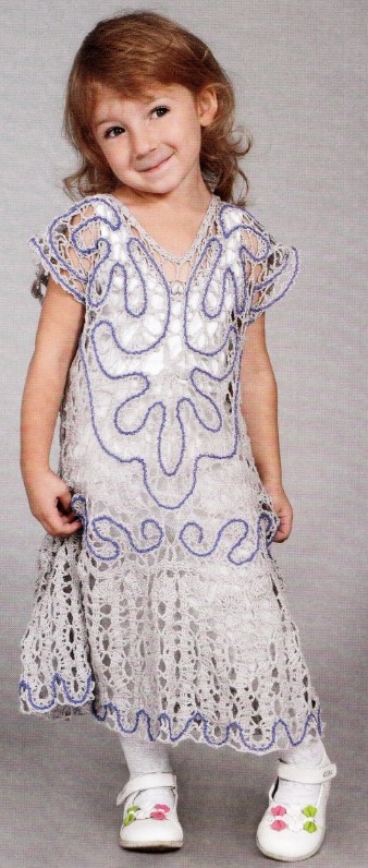 ажурное платье крючком для девочки 3 лет
