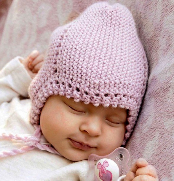 шапочка для новорожденного спицами
